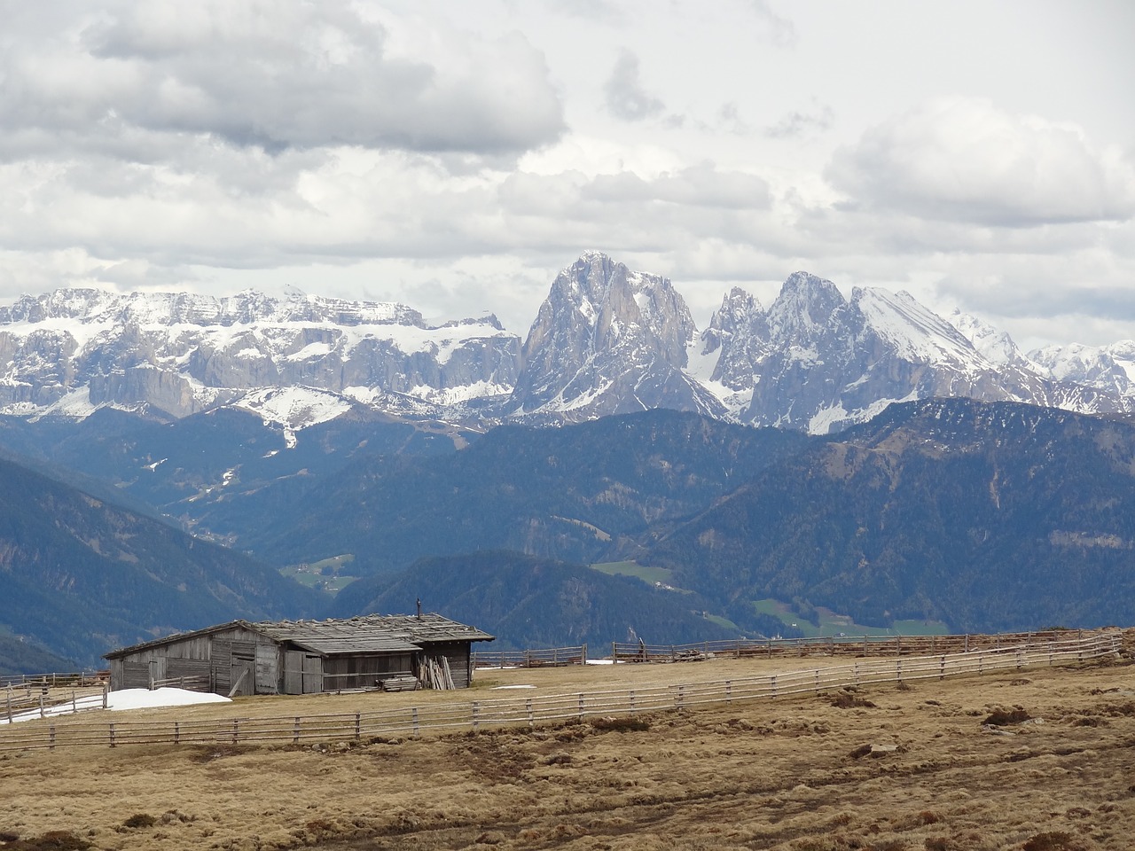 alpine mountains hut free photo