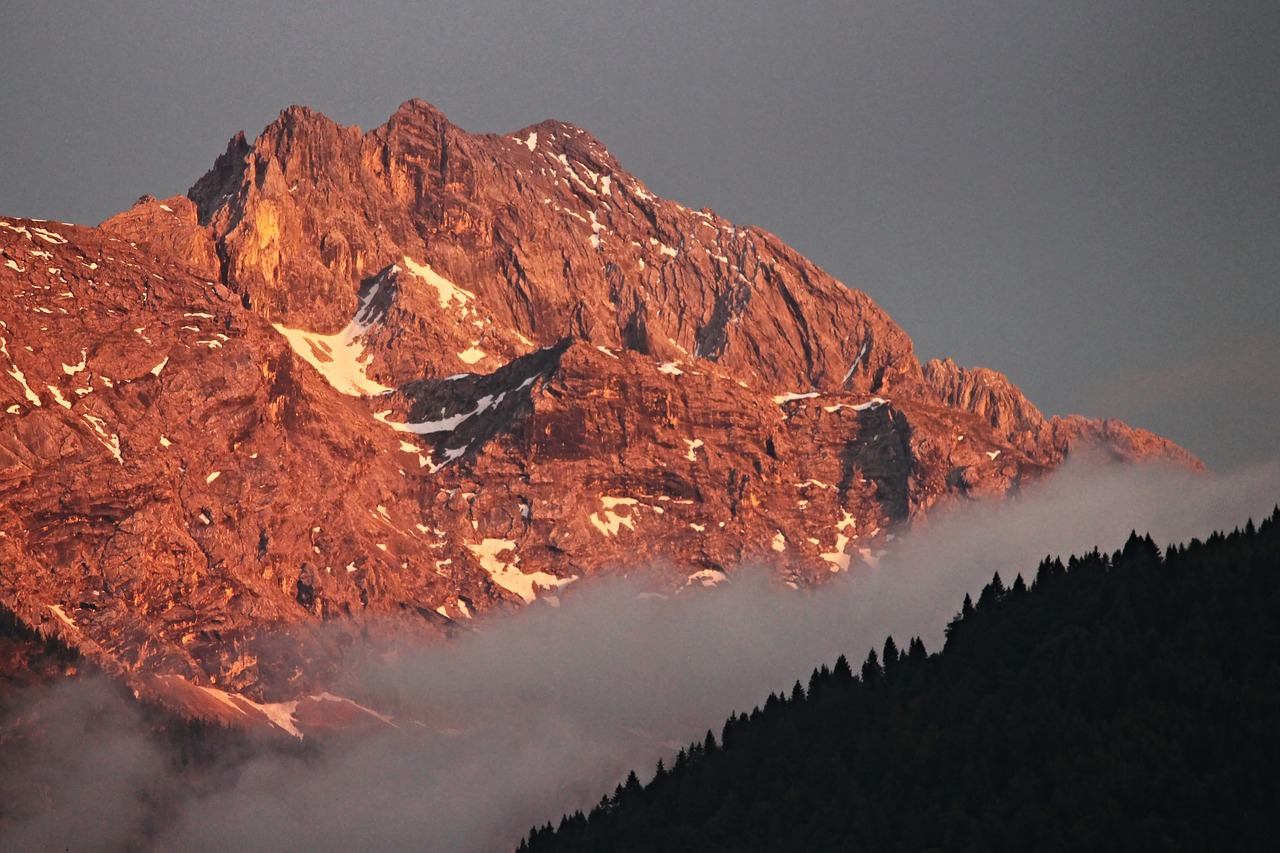 alpine evening light mountains free photo