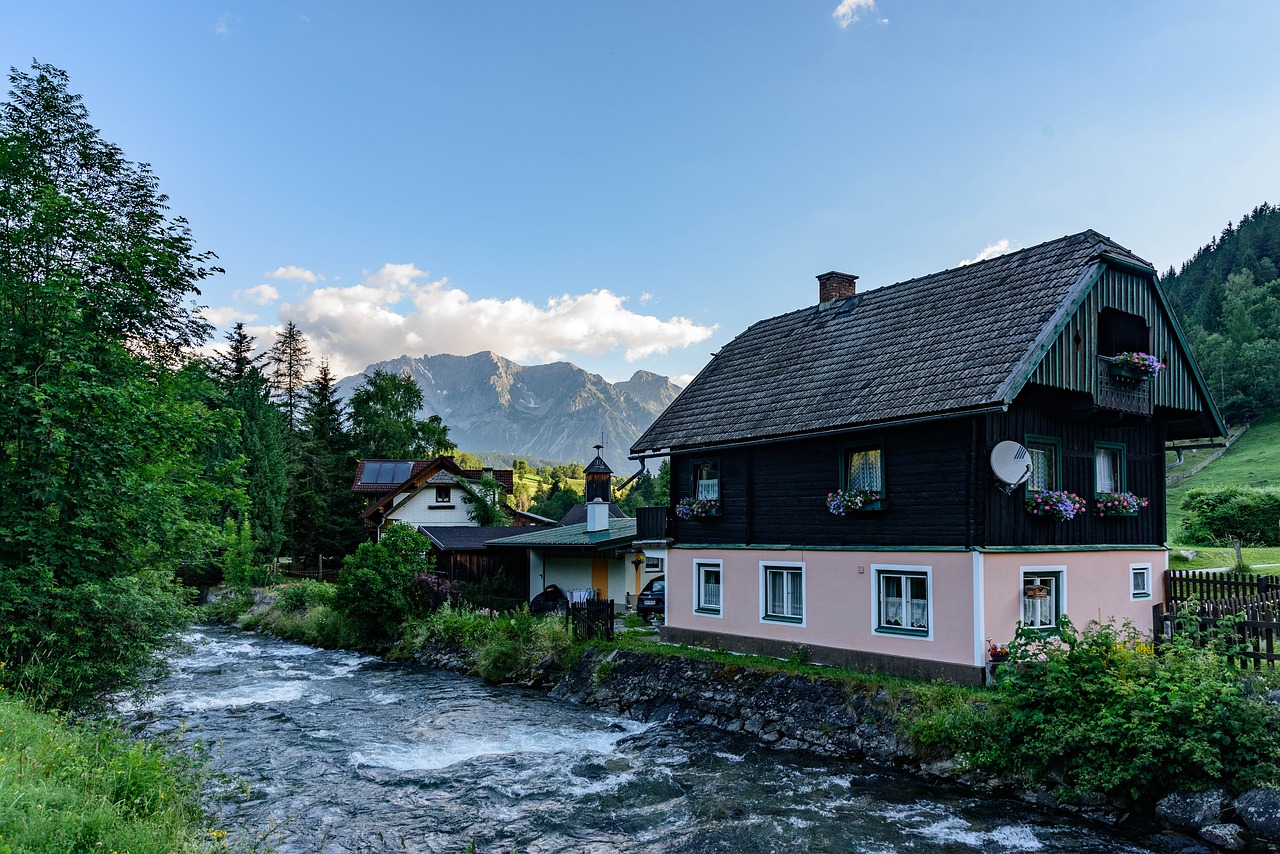 alpine village panorama free photo