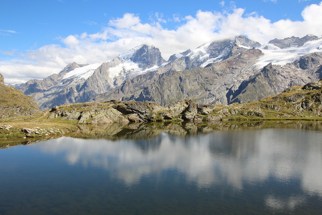 alpine mirroring mountain free photo