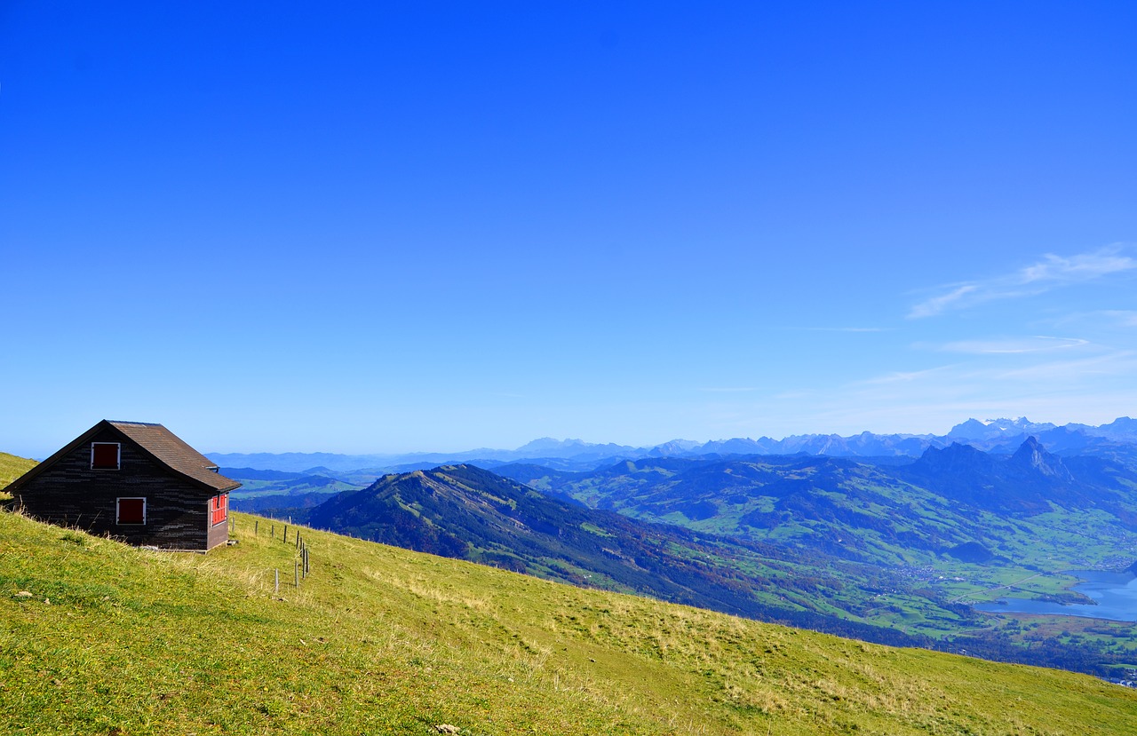 alpine mountain hut hiking vision free photo