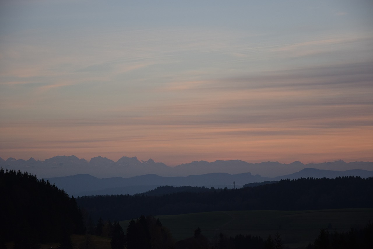 alpine sunset mountains free photo