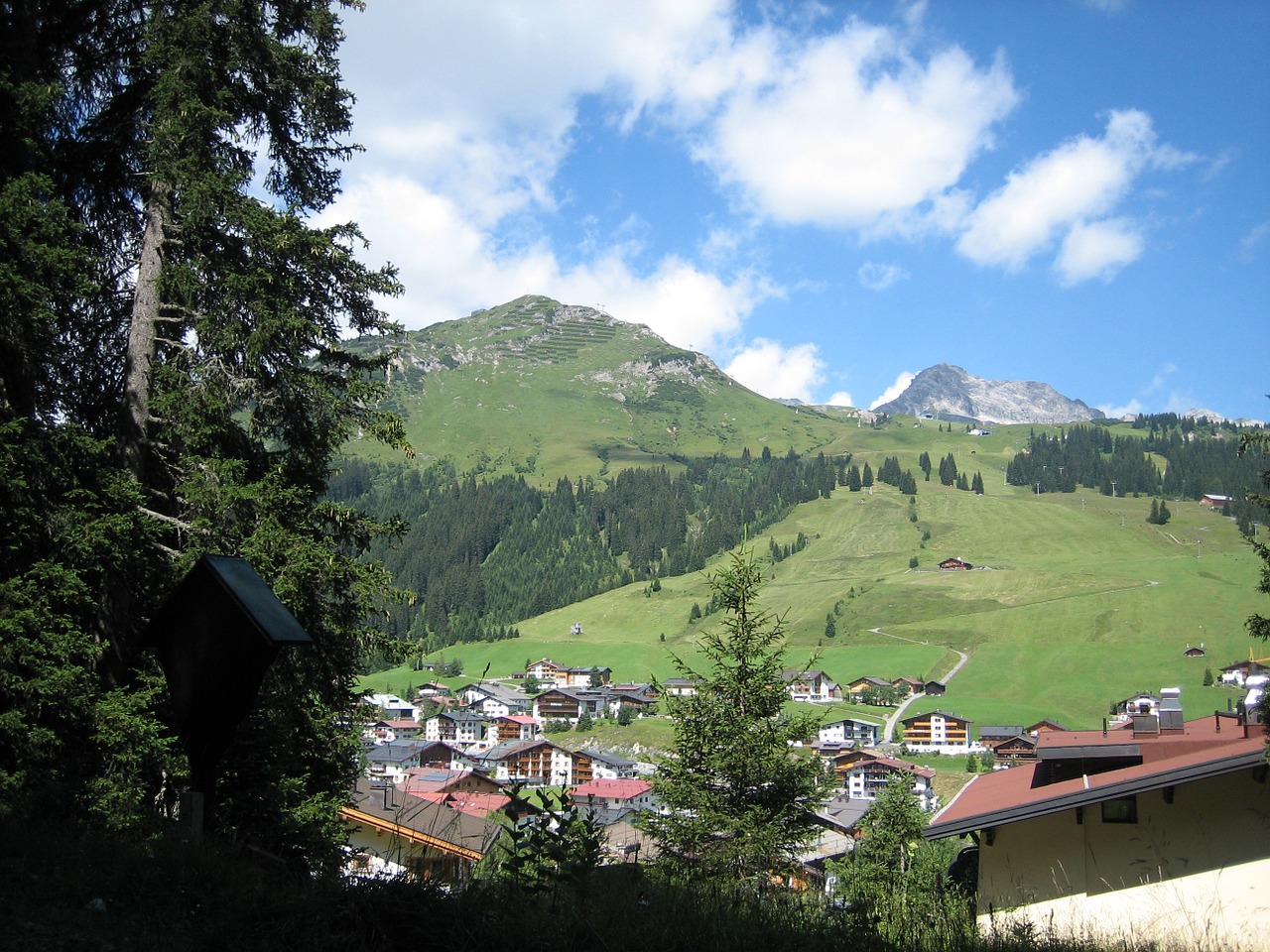 alpine village mountains free photo