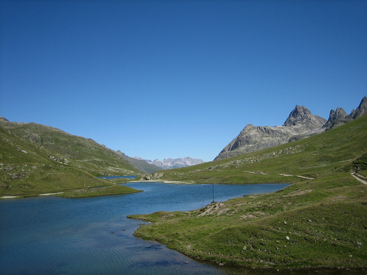 alpine lake mountains free photo