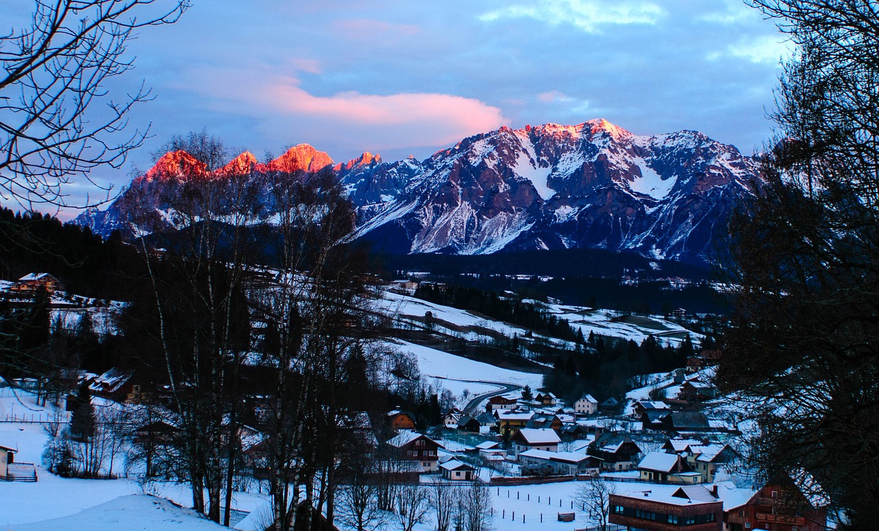 alpine sunrise austria free photo