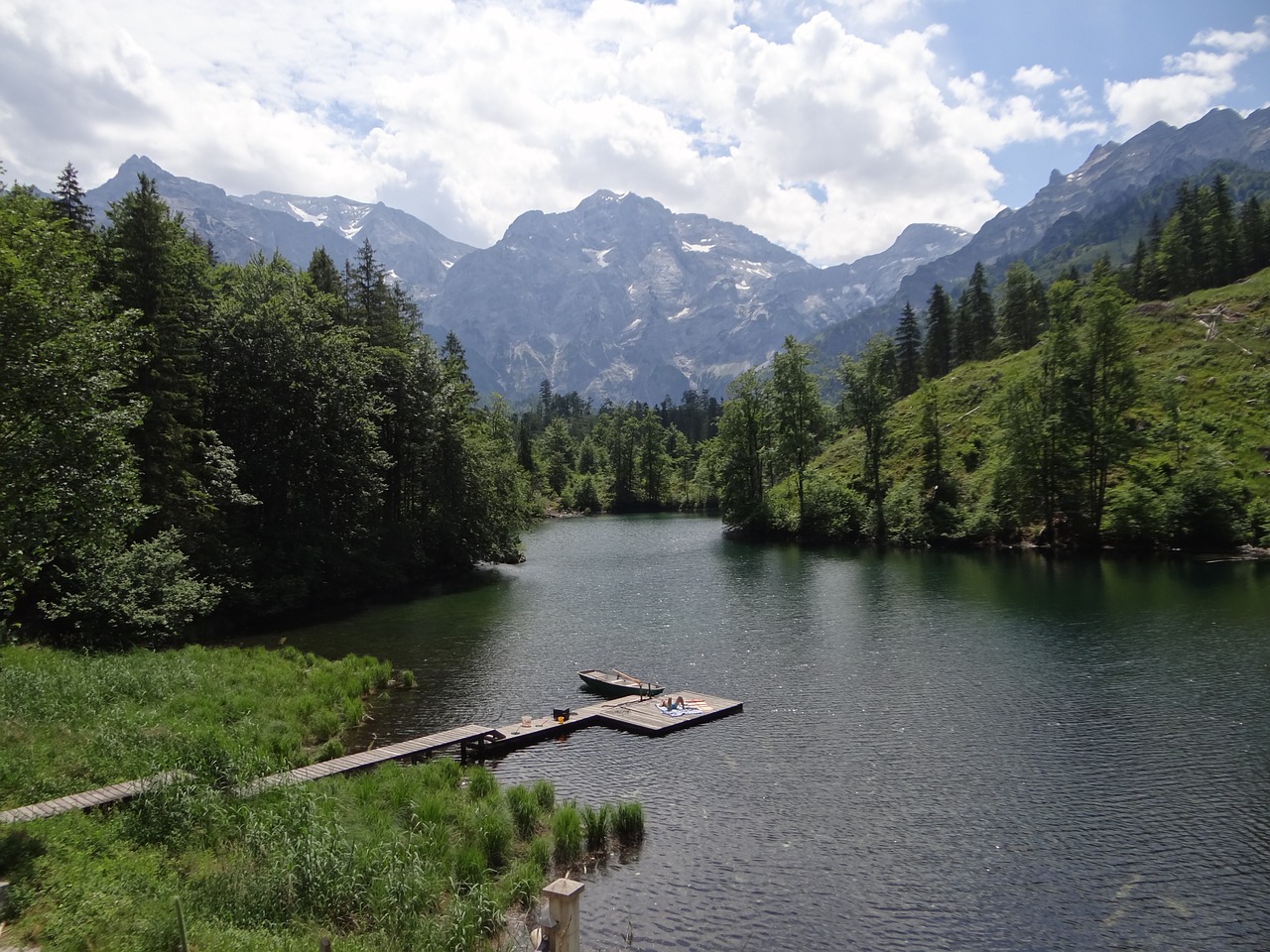 alpine mountains lake free photo