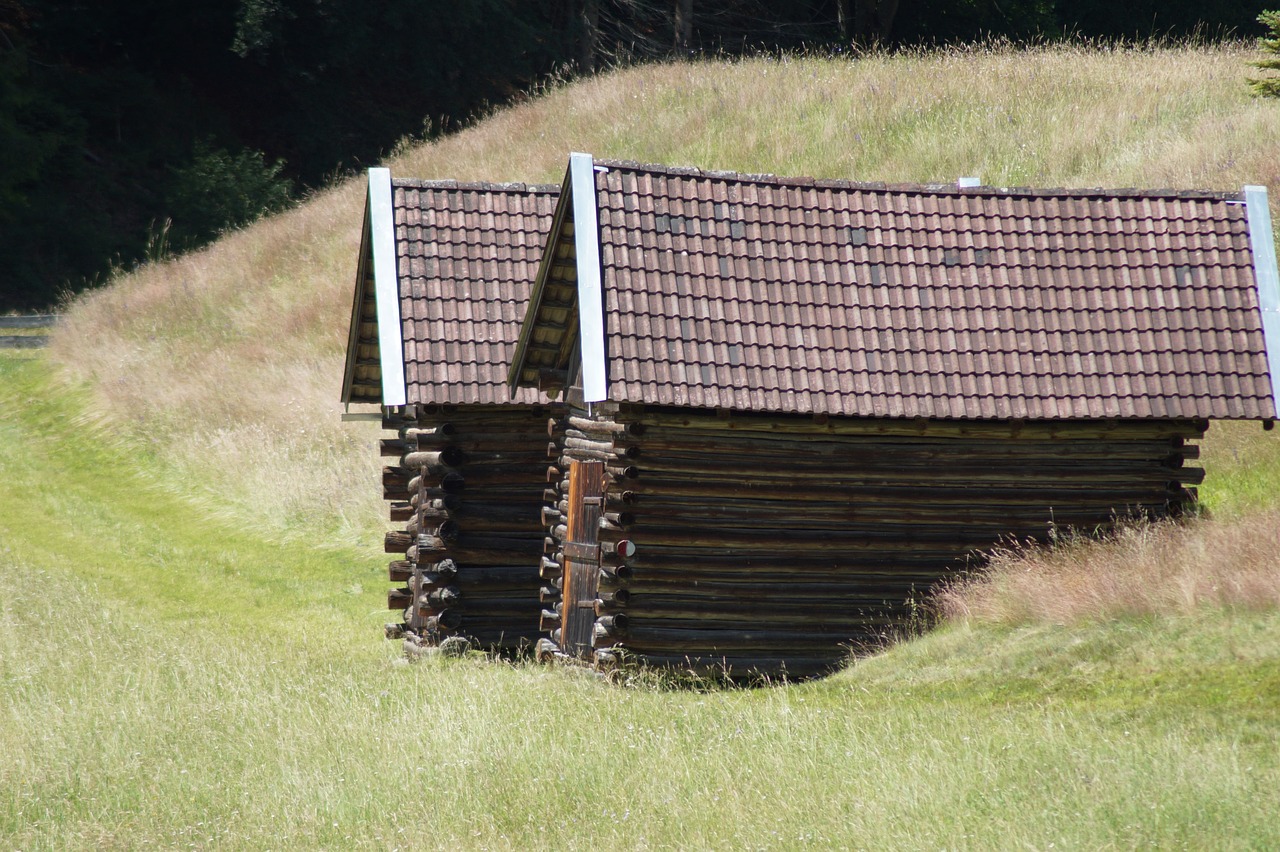 alpine hut grass holiday free photo