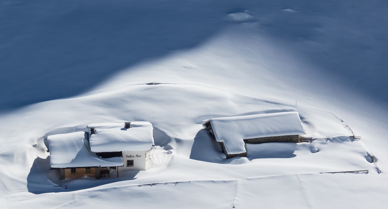 alpine hut winter snow free photo