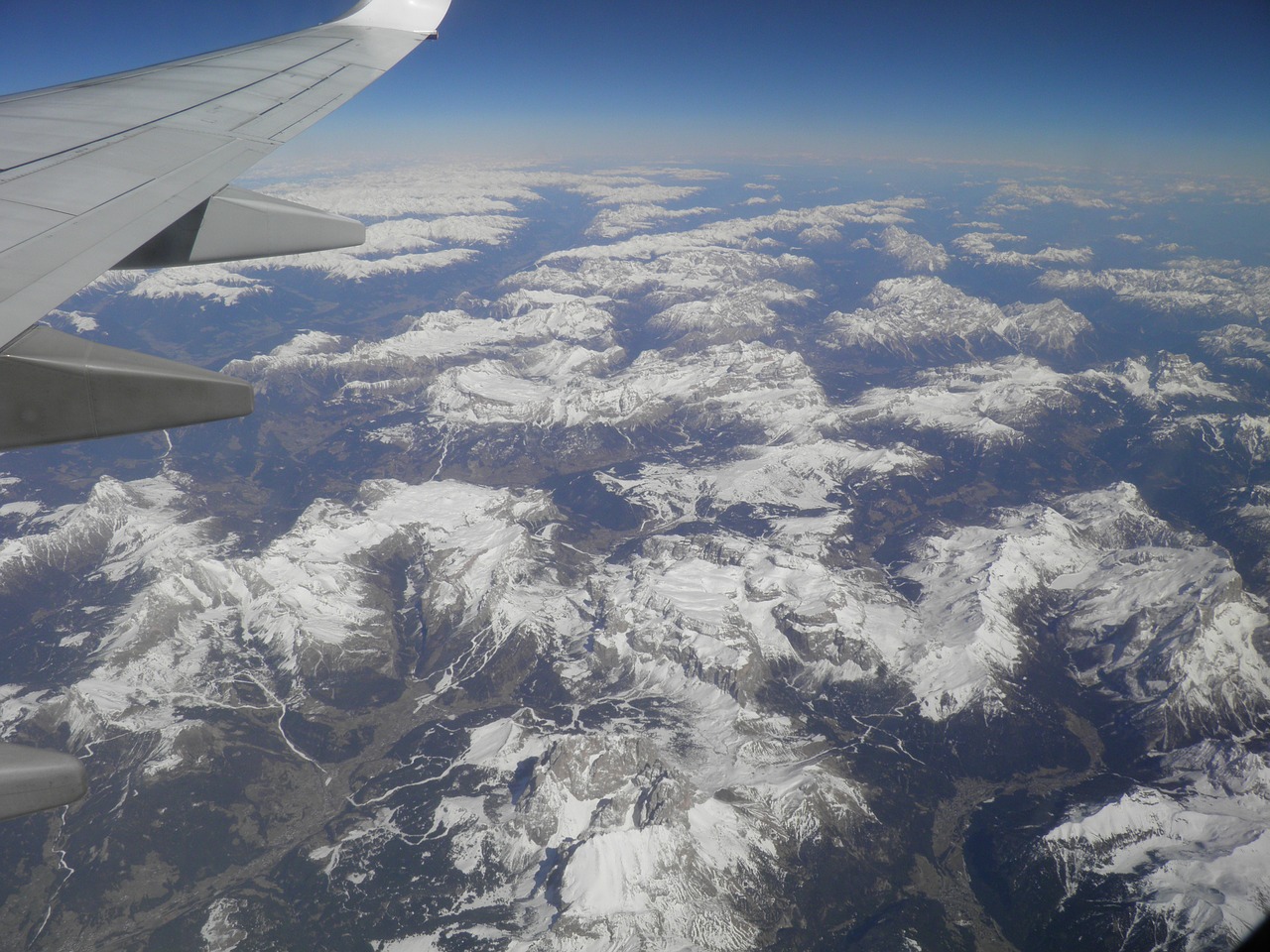 alps aerial view plane free photo