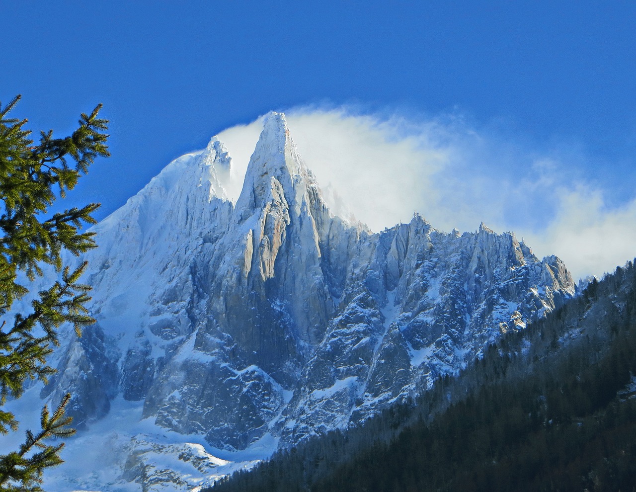 Download free photo of Alps,chamonix,needle of the drus,green needle ...