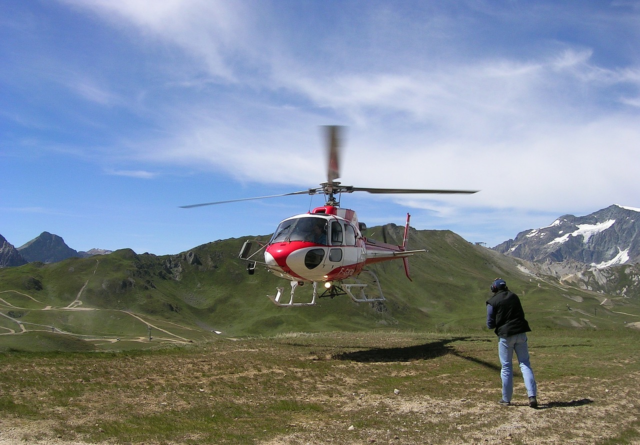alps val d ' isère helicopter free photo