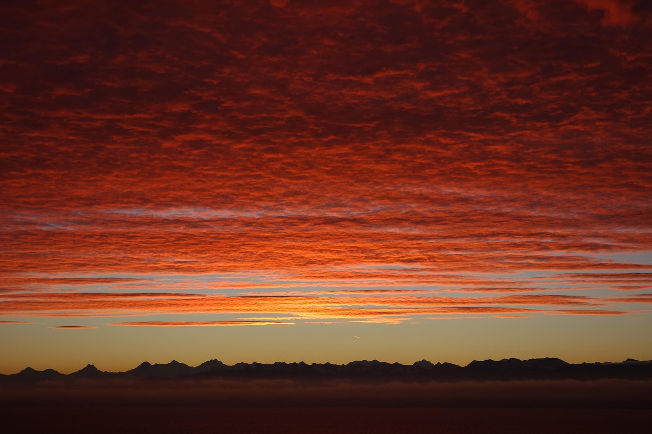 alps sky clouds free photo