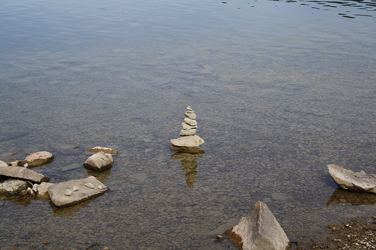 alpsee lake stones free photo