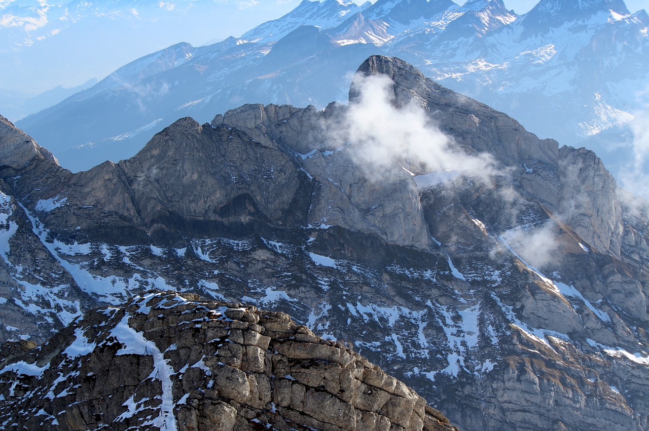 alpstein mountains panorama free photo