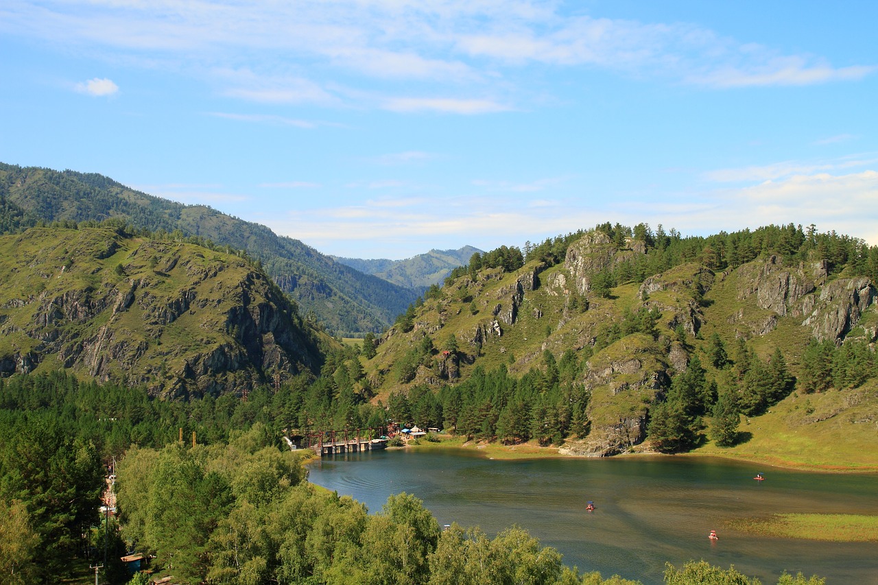 altai lake mountains free photo