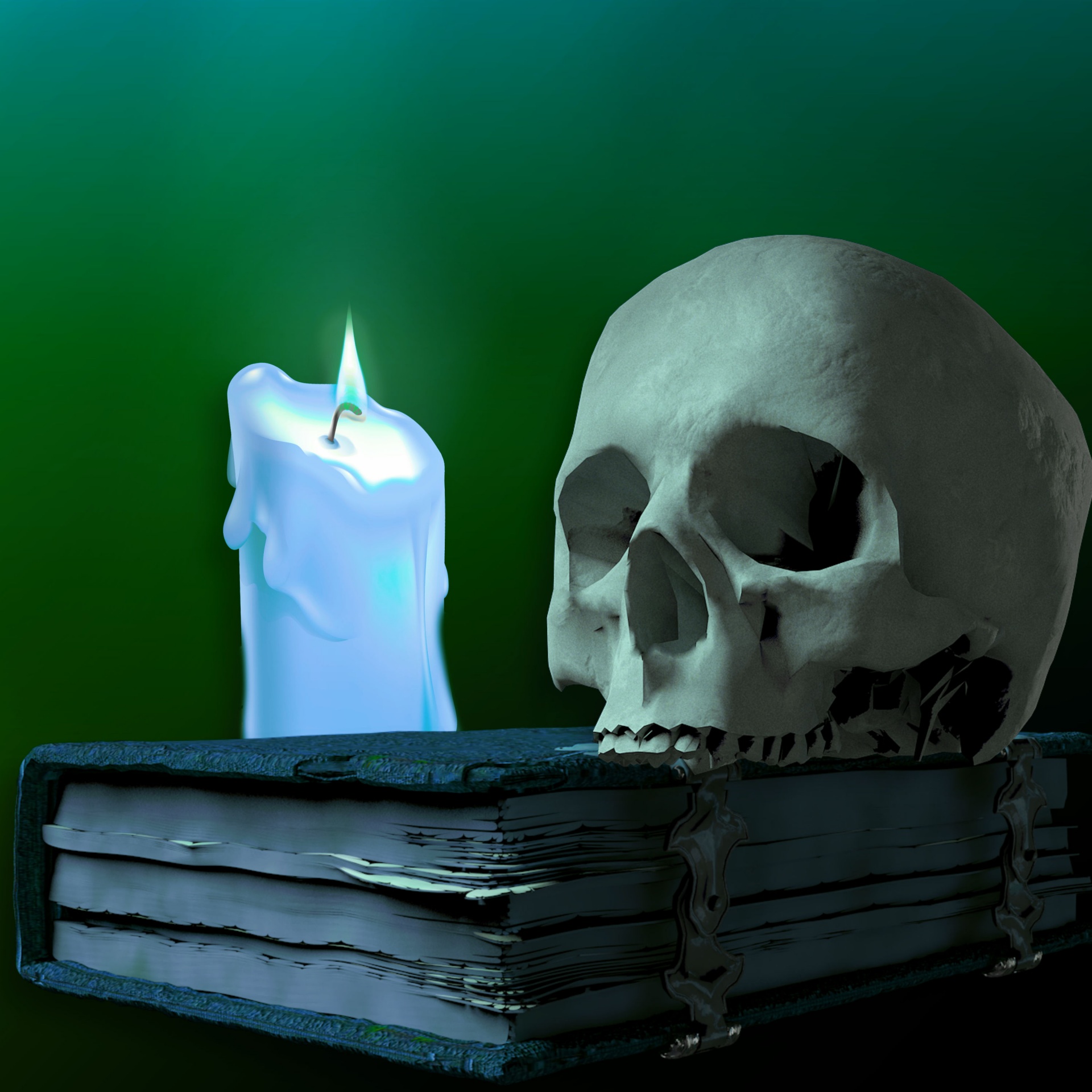 candle skull old free photo