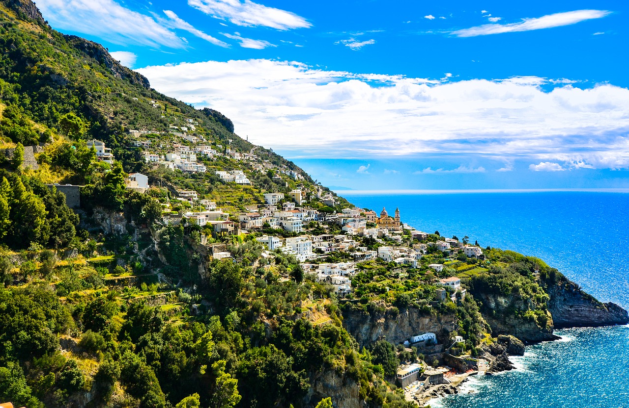 amalfi hillside town free photo