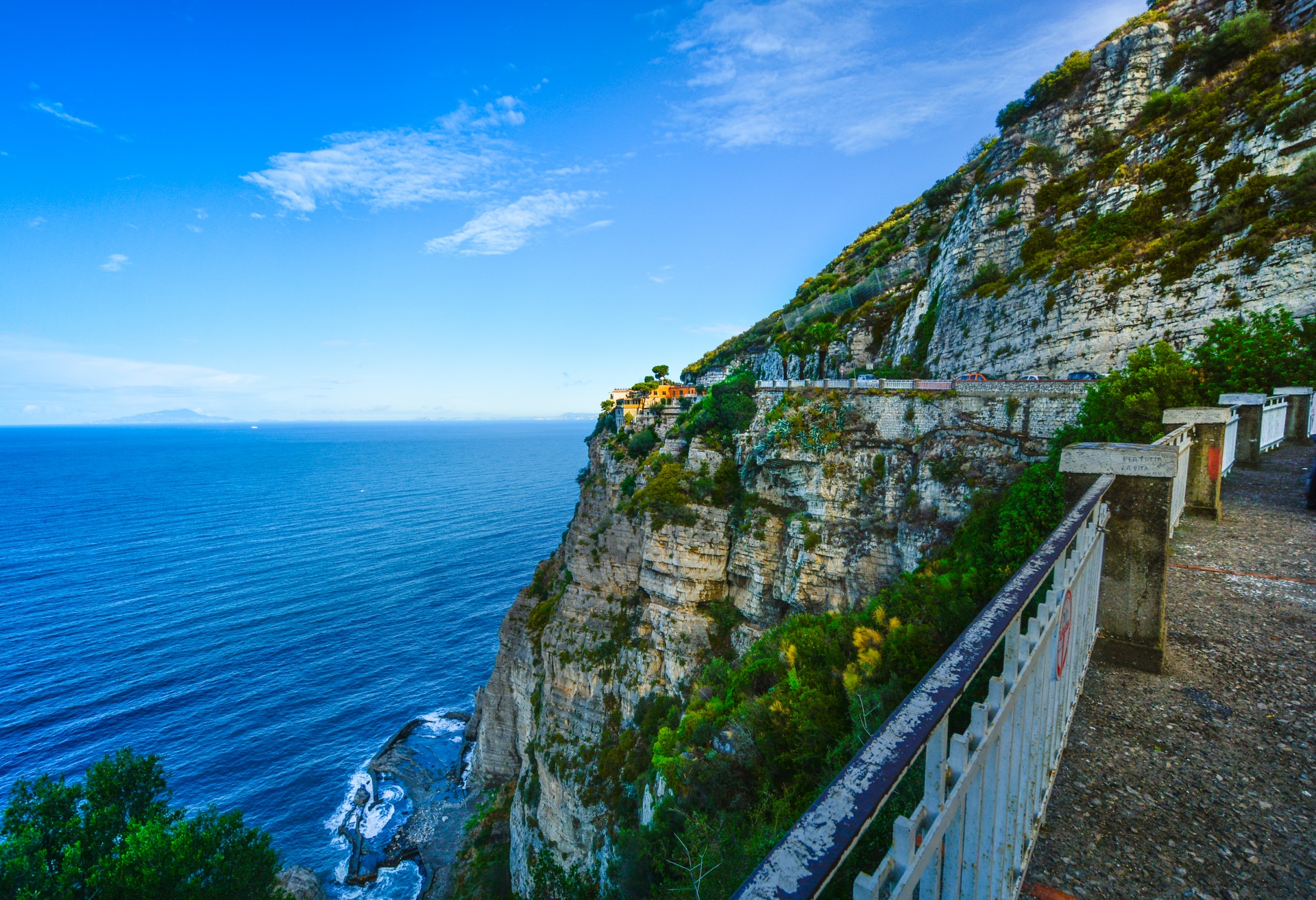 cliff amalfi coastline free photo