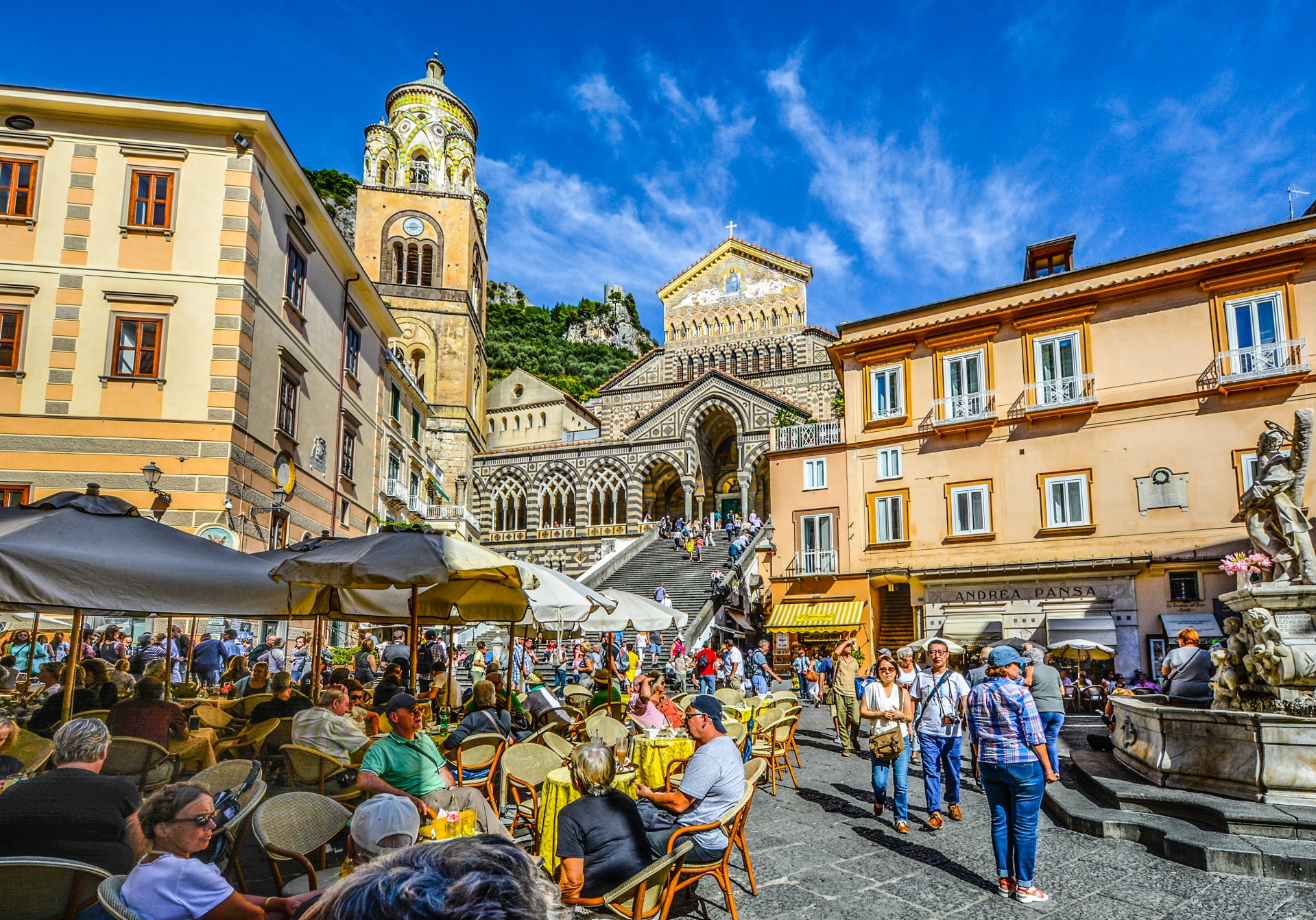 cathedral amalfi tourists free photo