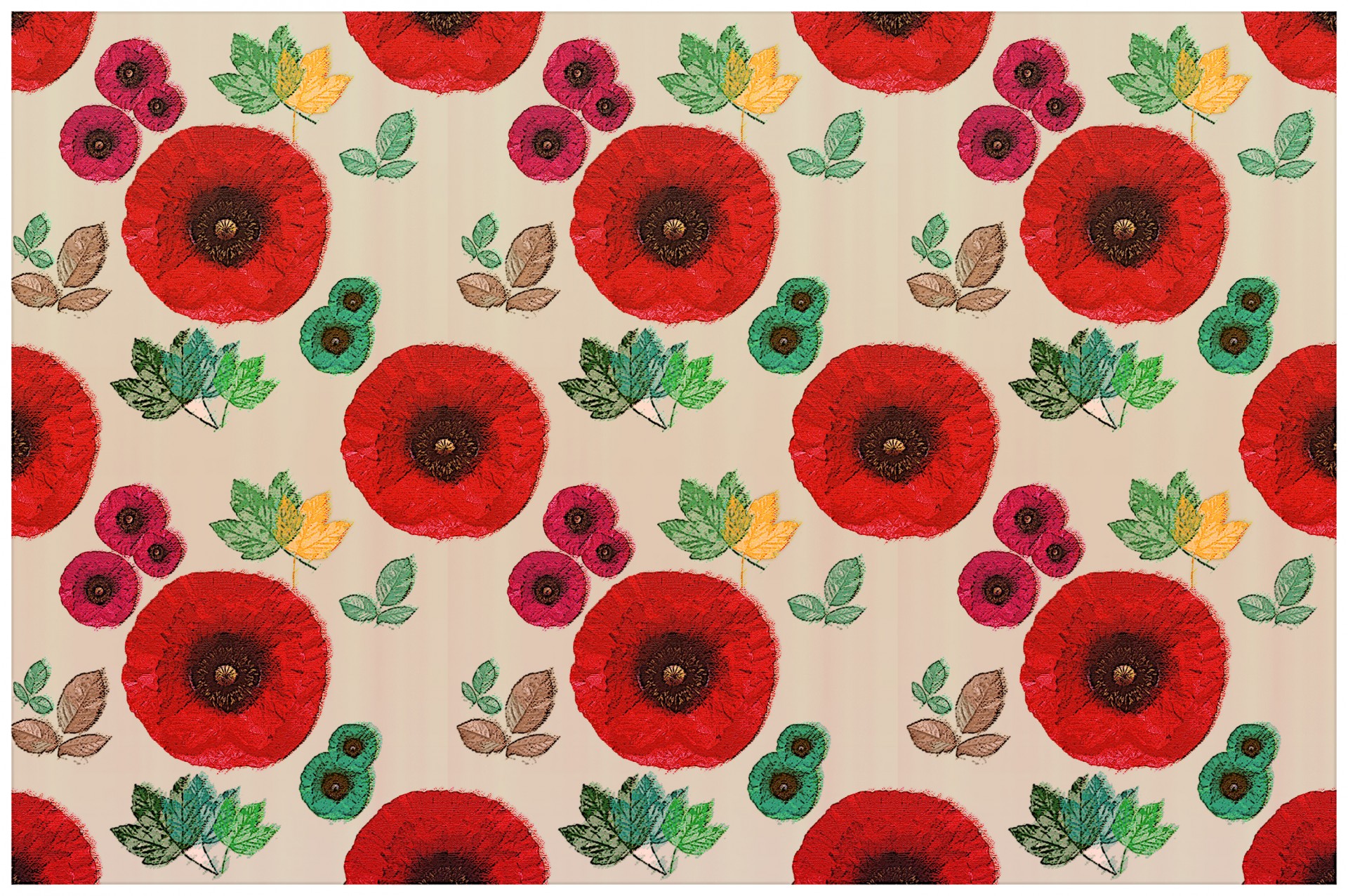 pattern elegant poppies free photo