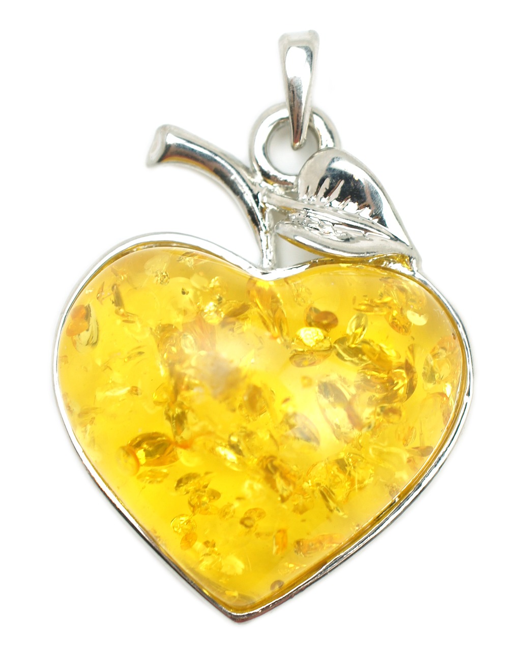 amber heart pendant free photo
