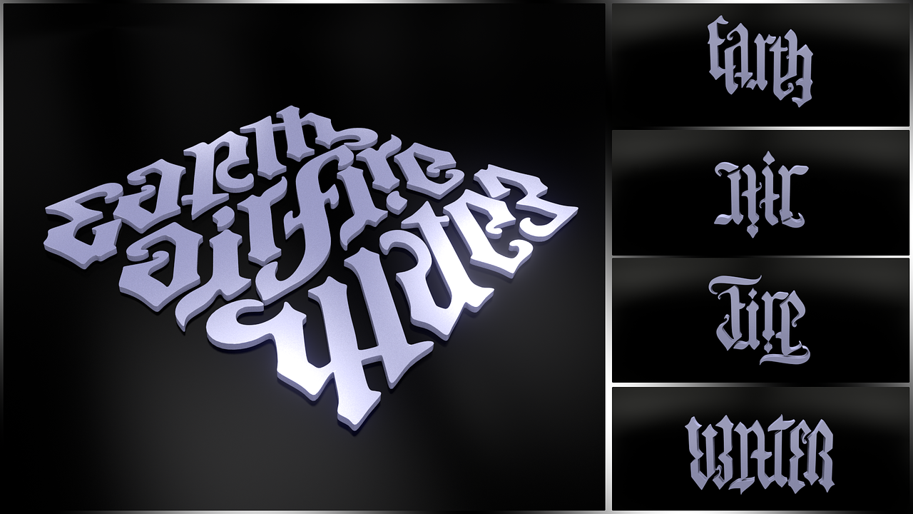 ambigram 3d black free photo