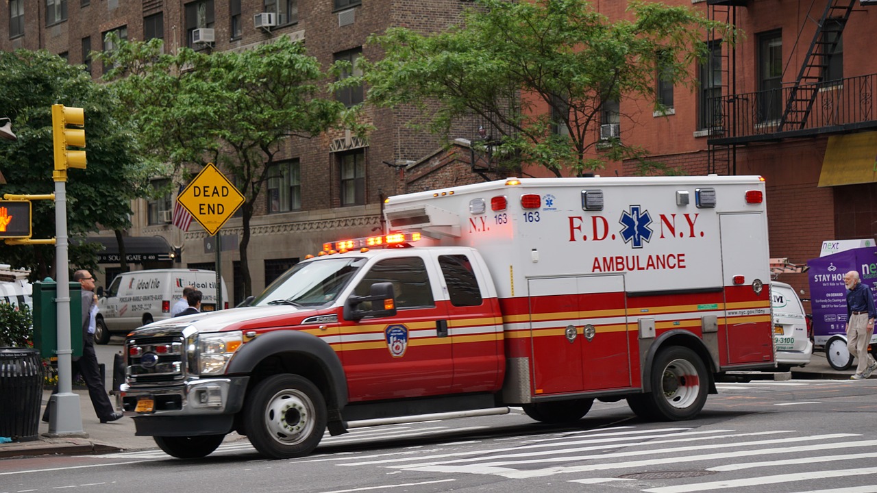 ambulance new york road free photo