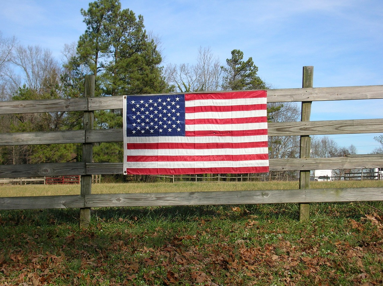 american flag fence free photo
