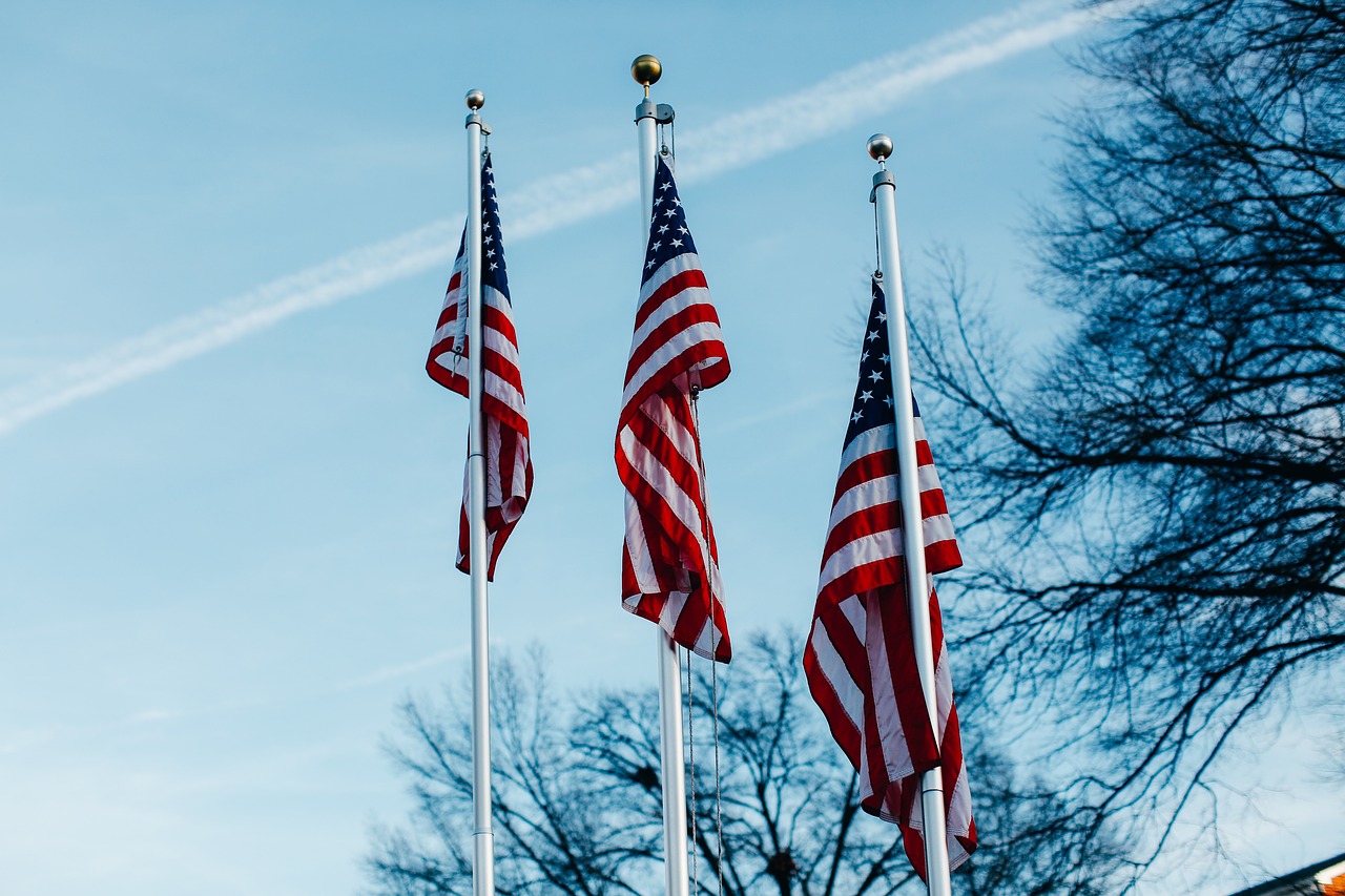 american flags usa free photo