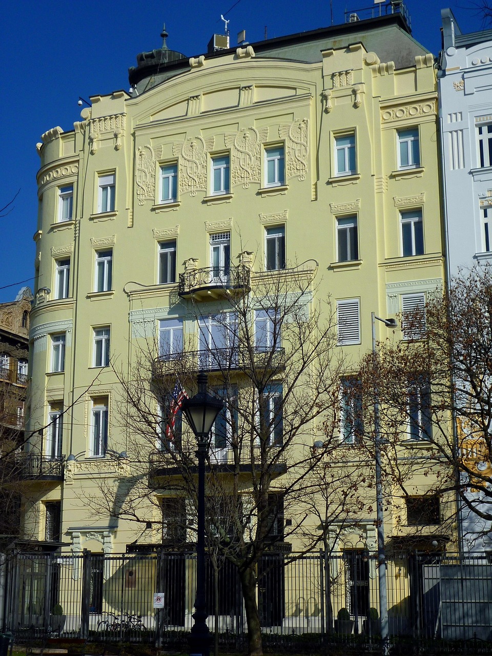 american embassy viennese art nouveau style freedom square free photo
