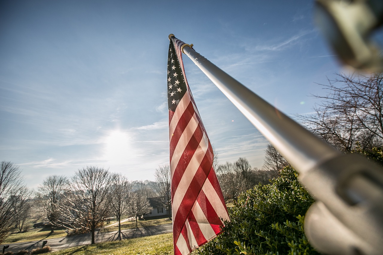 american flag stars and stripes flagpole free photo