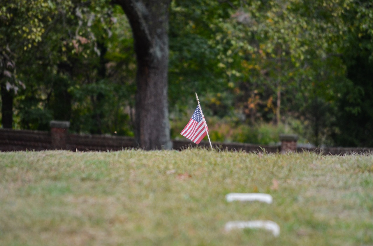 american flag cemetery outdoors free photo