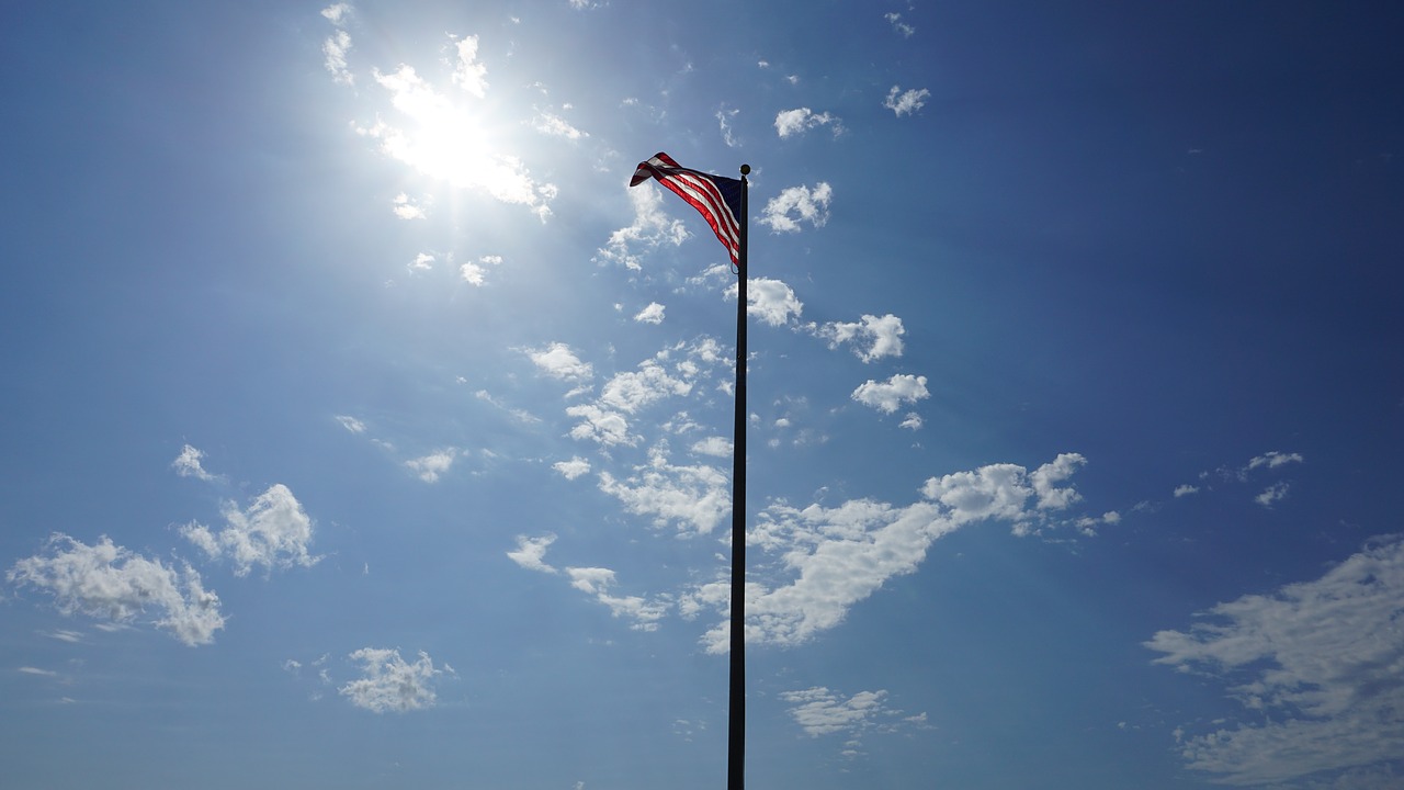 american flag  america  sky free photo