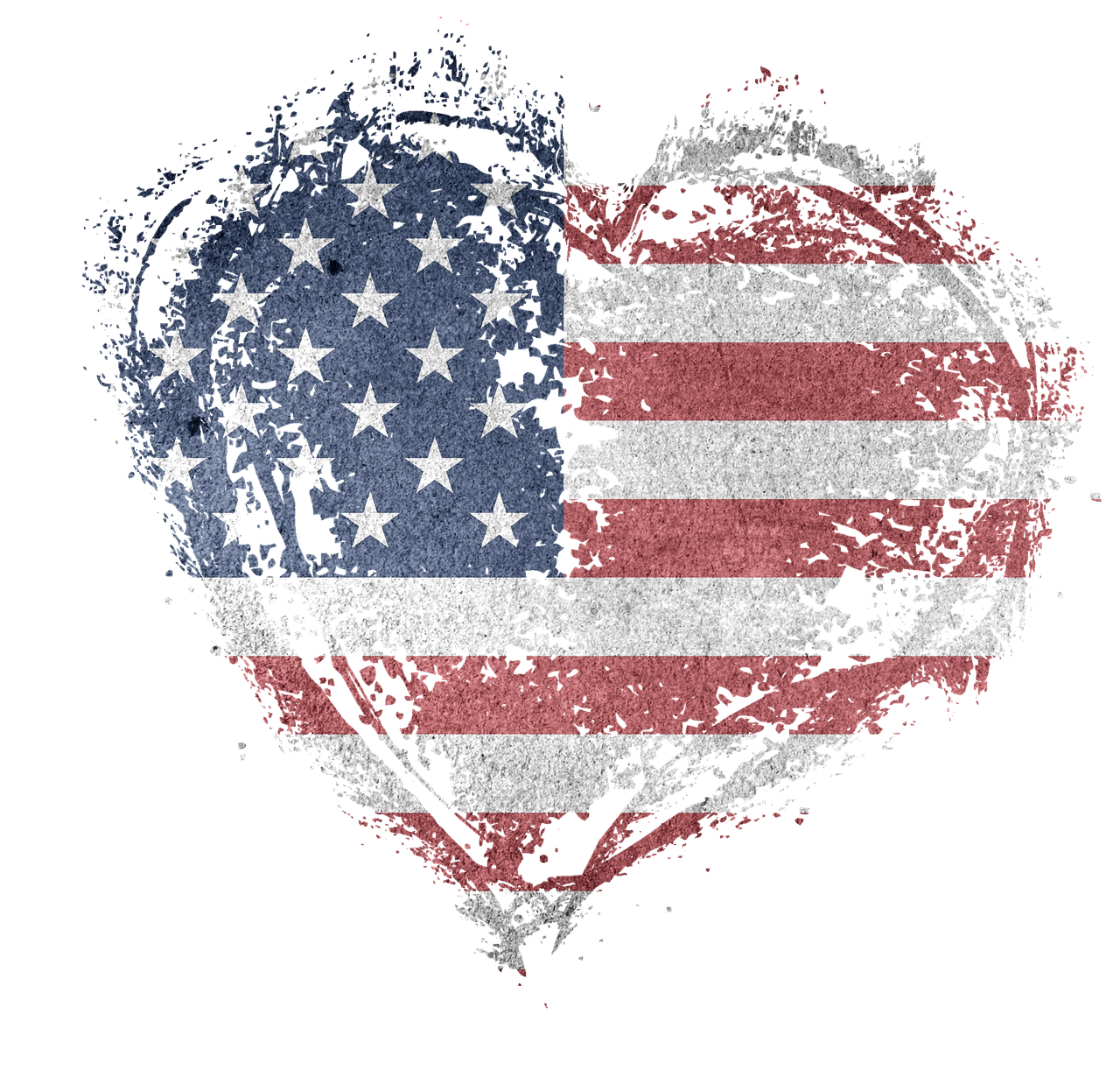 american flag  heart  usa free photo