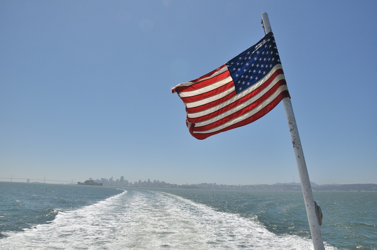 american flag cruise flag free photo