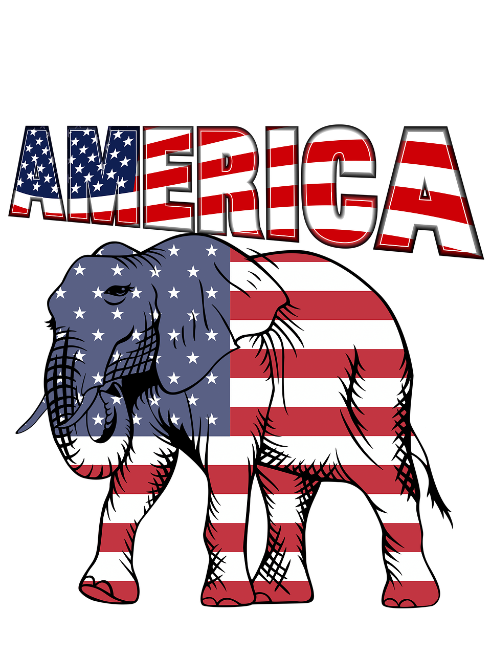 american flag elephant patriotic free photo