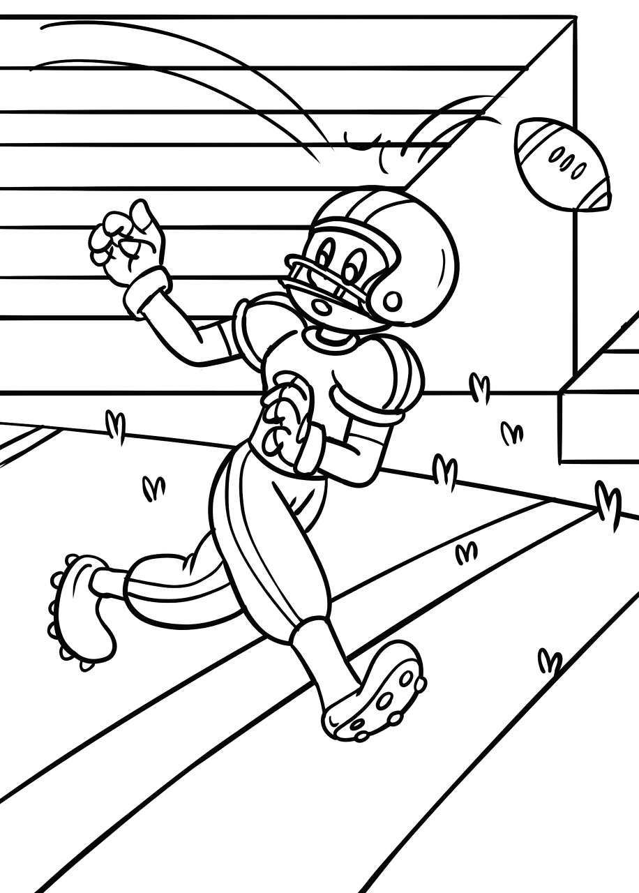 american football sport coloring page free photo