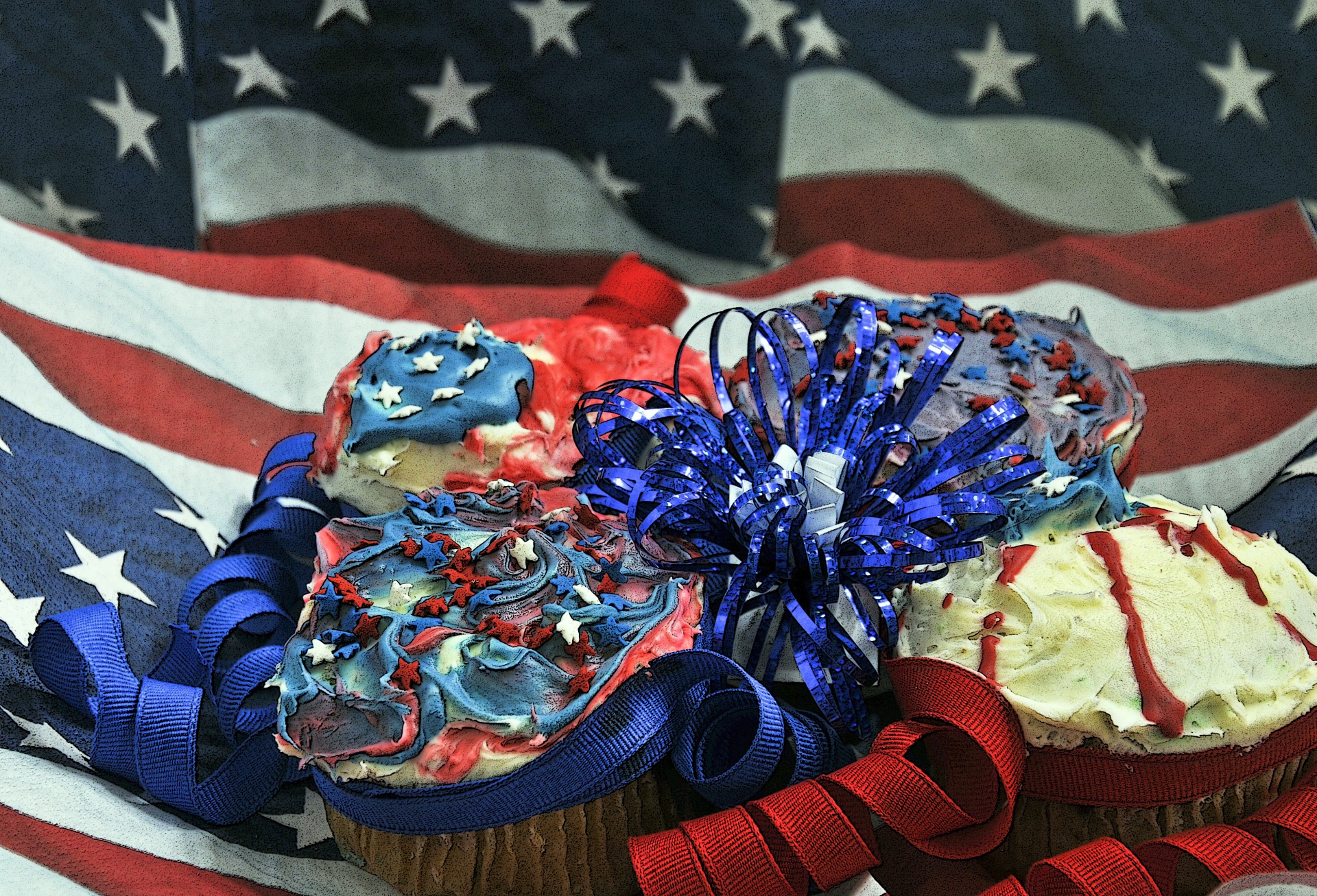 cupcake cupcakes american flag free photo