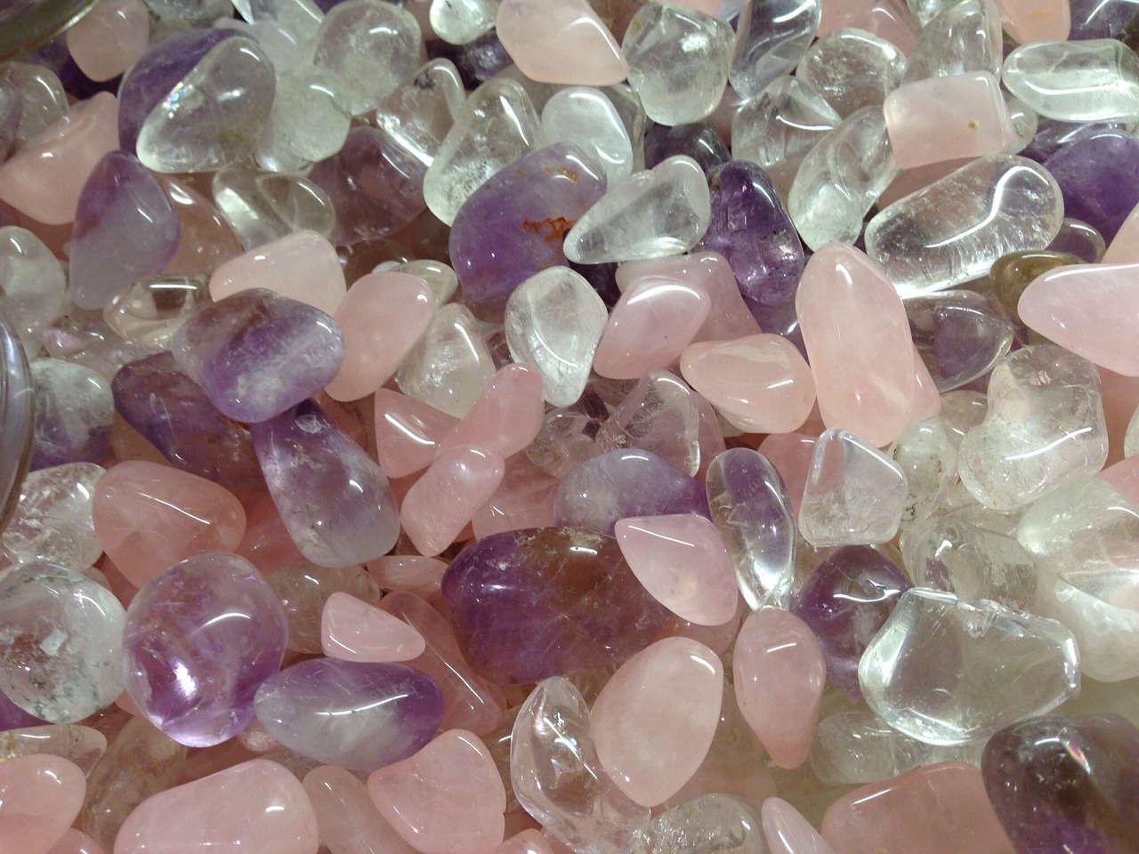 amethyst rock crystal rose quartz free photo