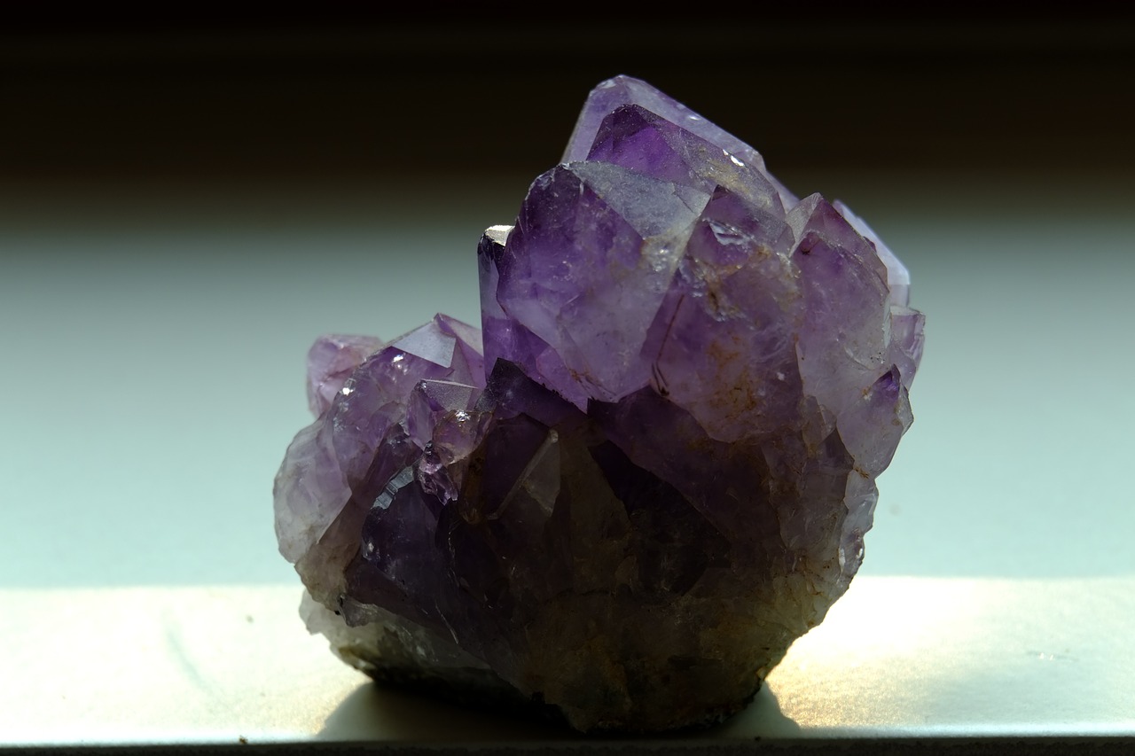 amethyst semi precious stone violet free photo