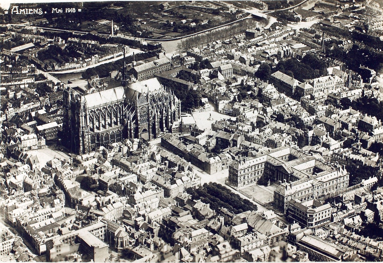 amiens aerial view historic free photo