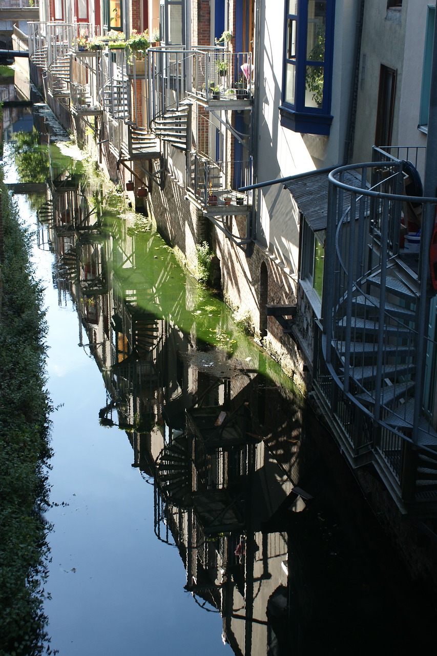 amiens france channels reflections free photo