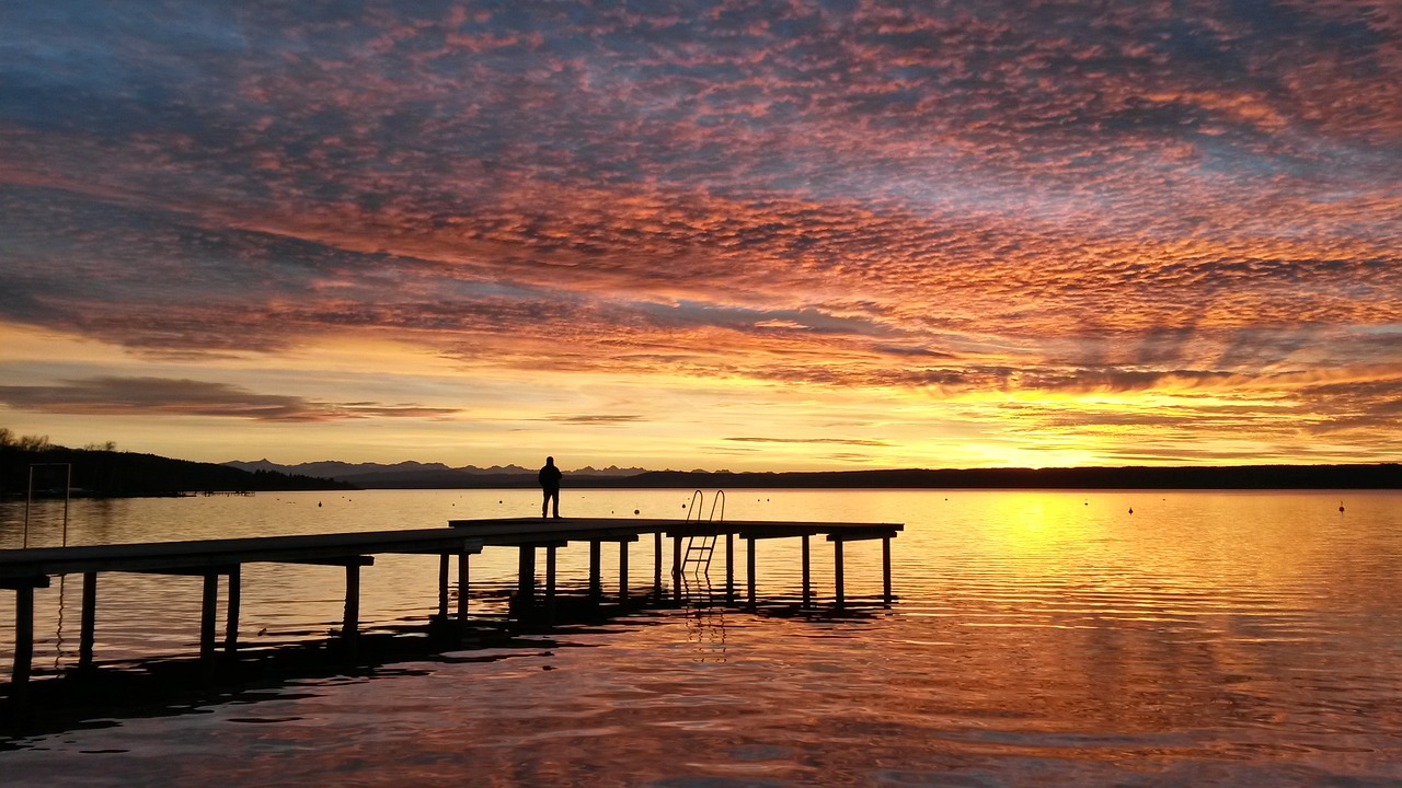 ammersee sunset germany free photo