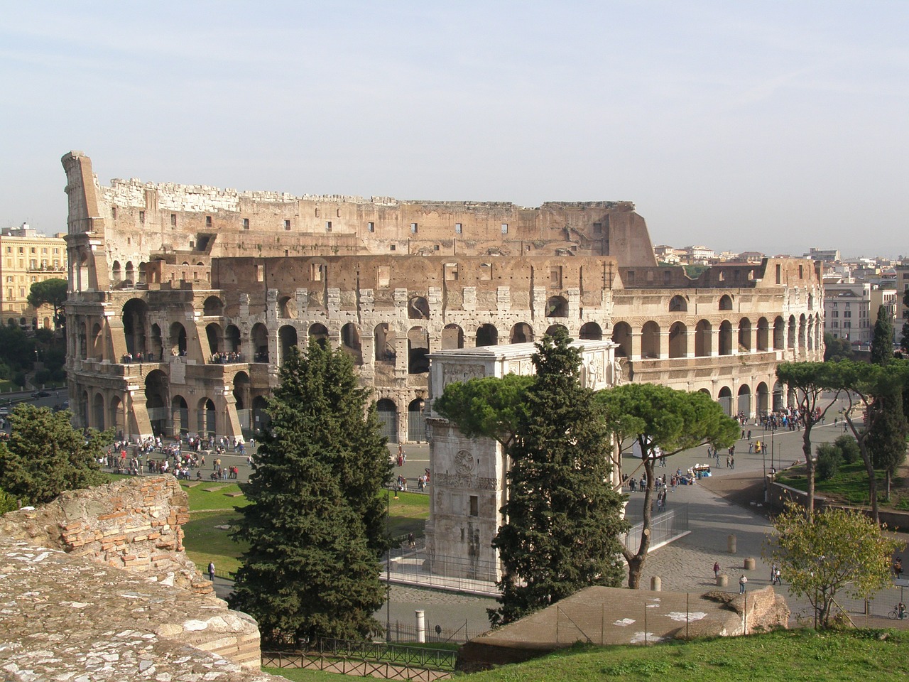 amphitheatre rome overview free photo
