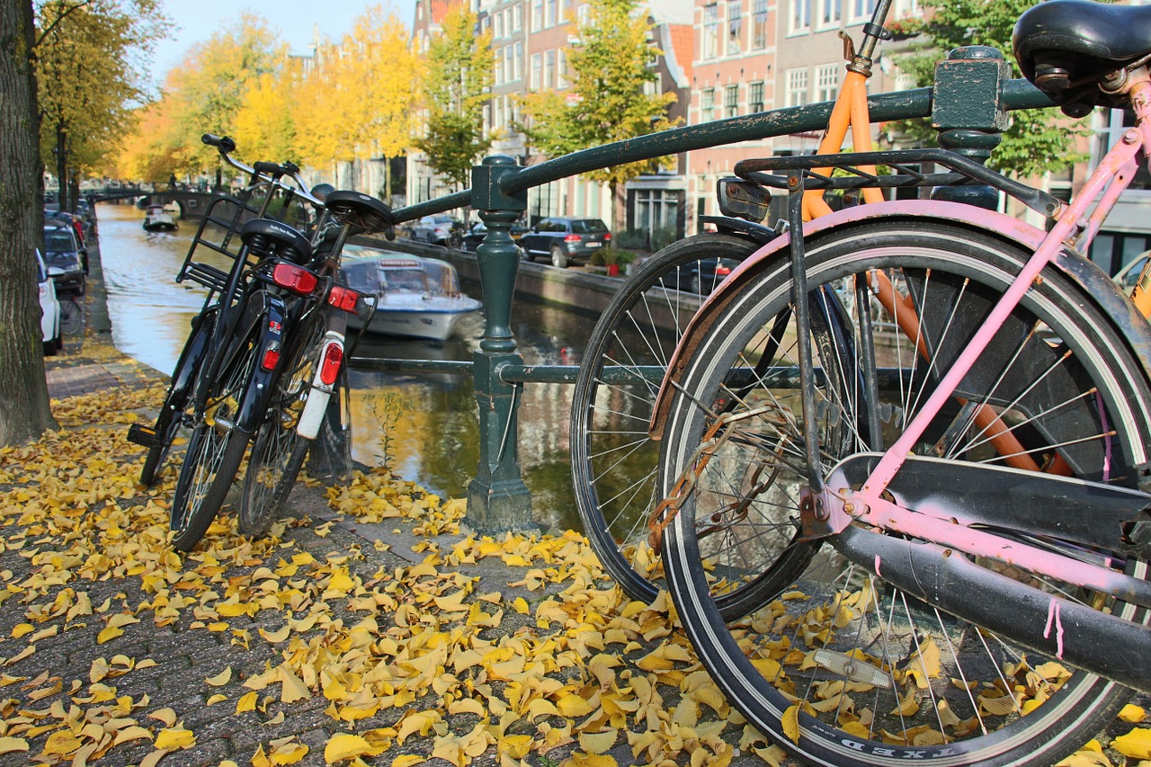 amsterdam bicycles channels free photo