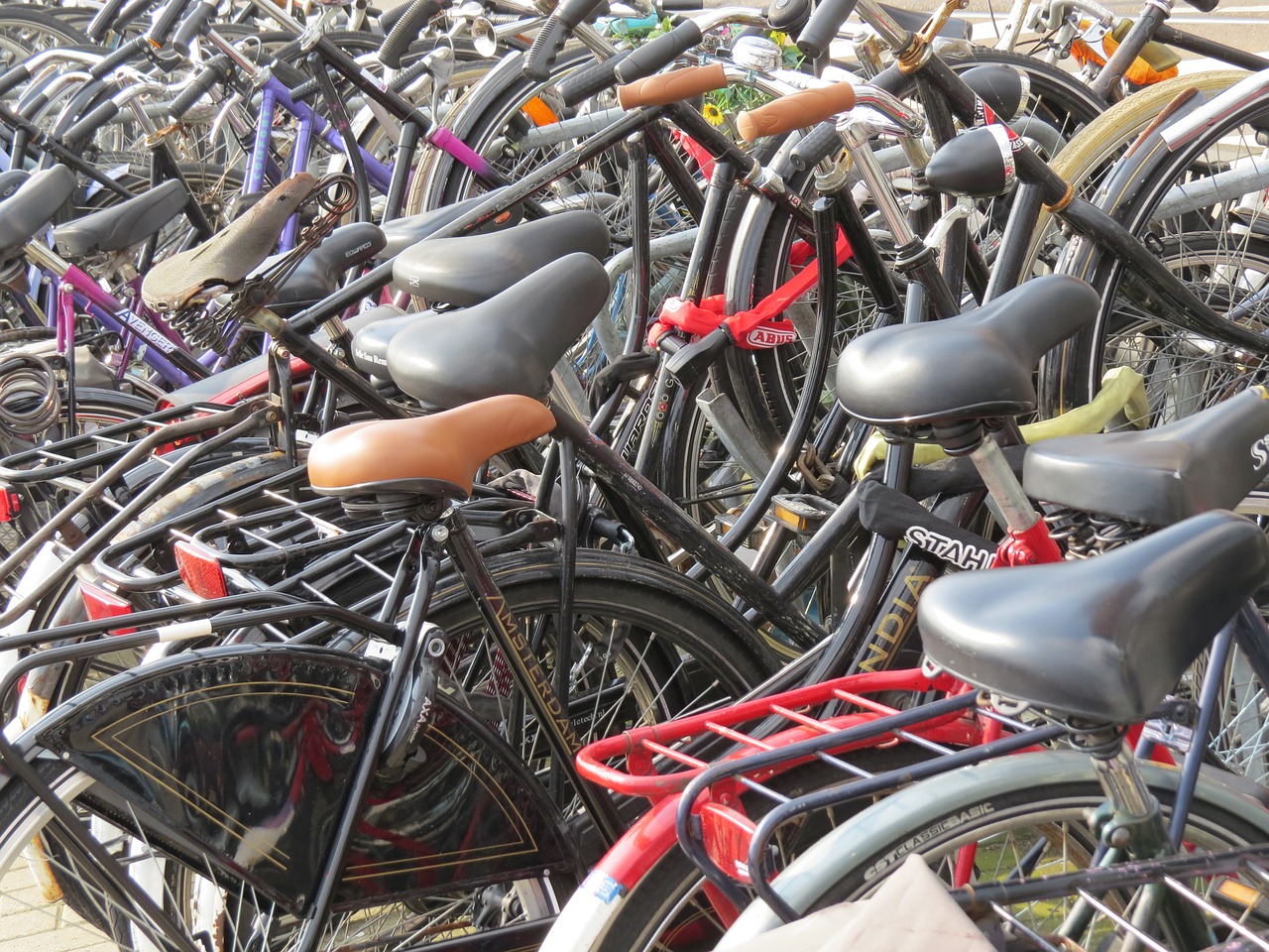 amsterdam bicycle parking free photo