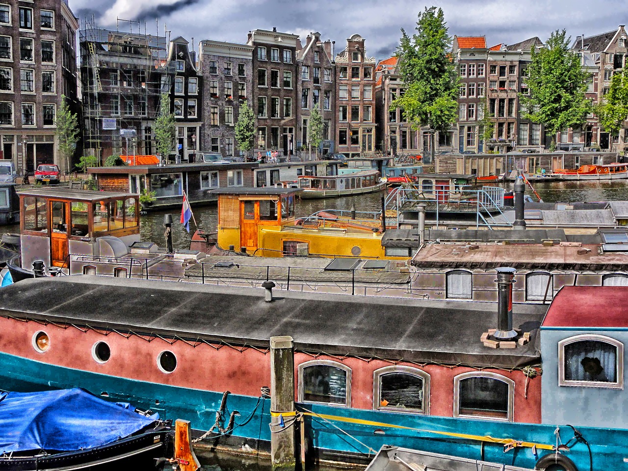 amsterdam boats ships free photo