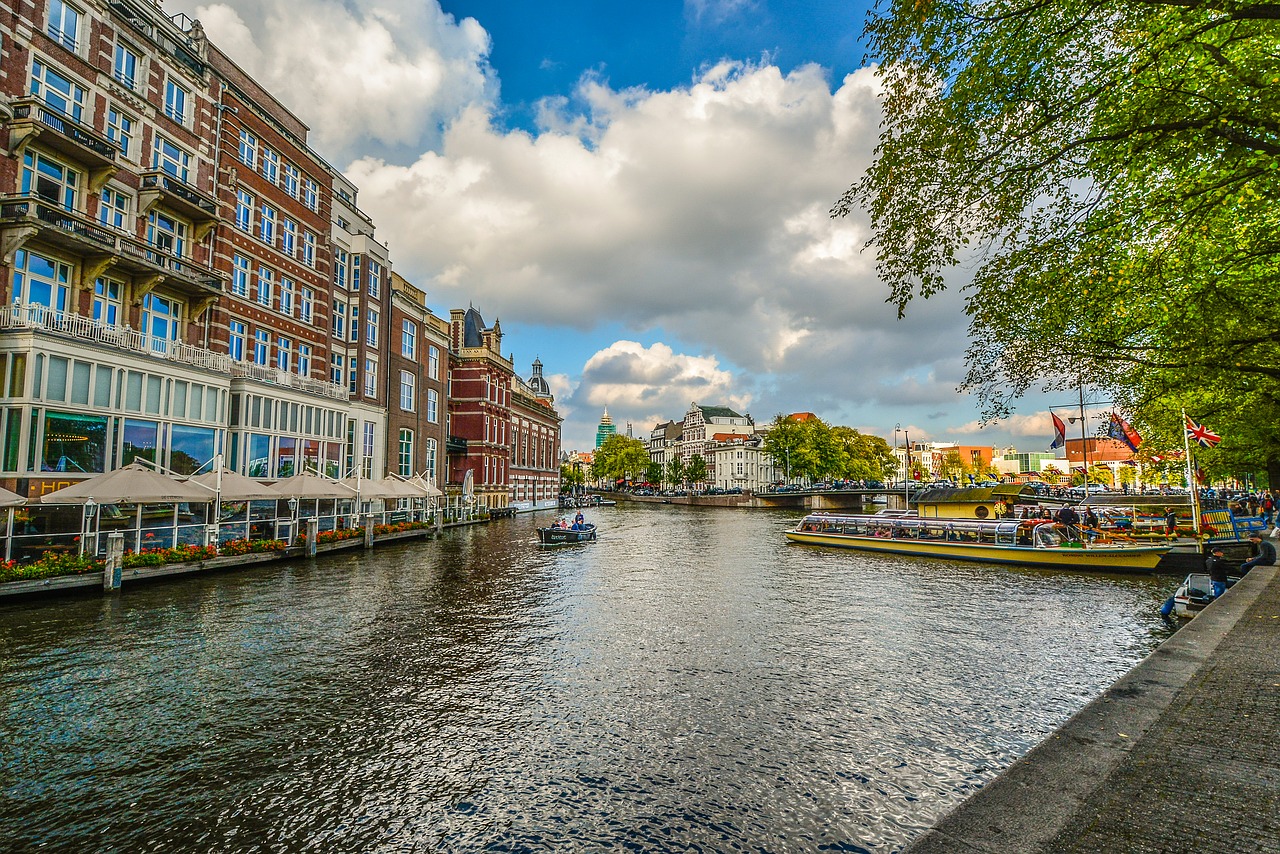 amsterdam canal boats free photo