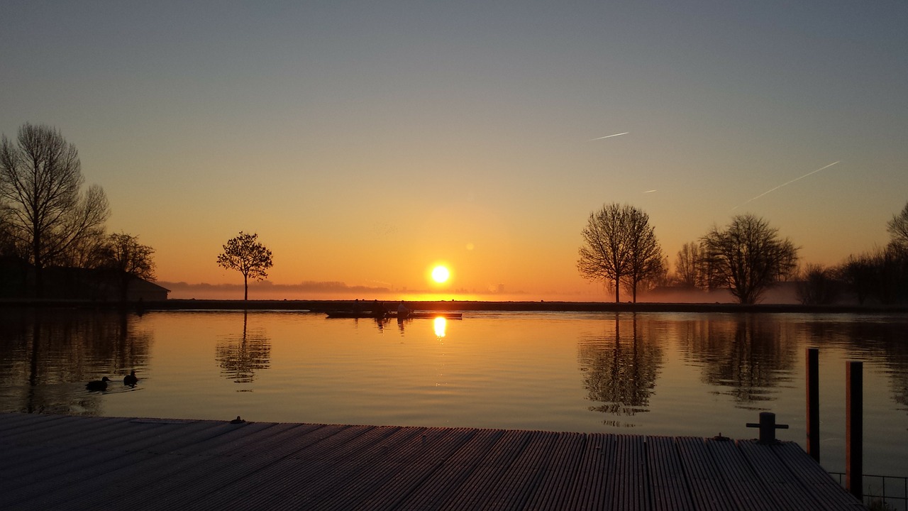 amsterdam amstel sunrise free photo