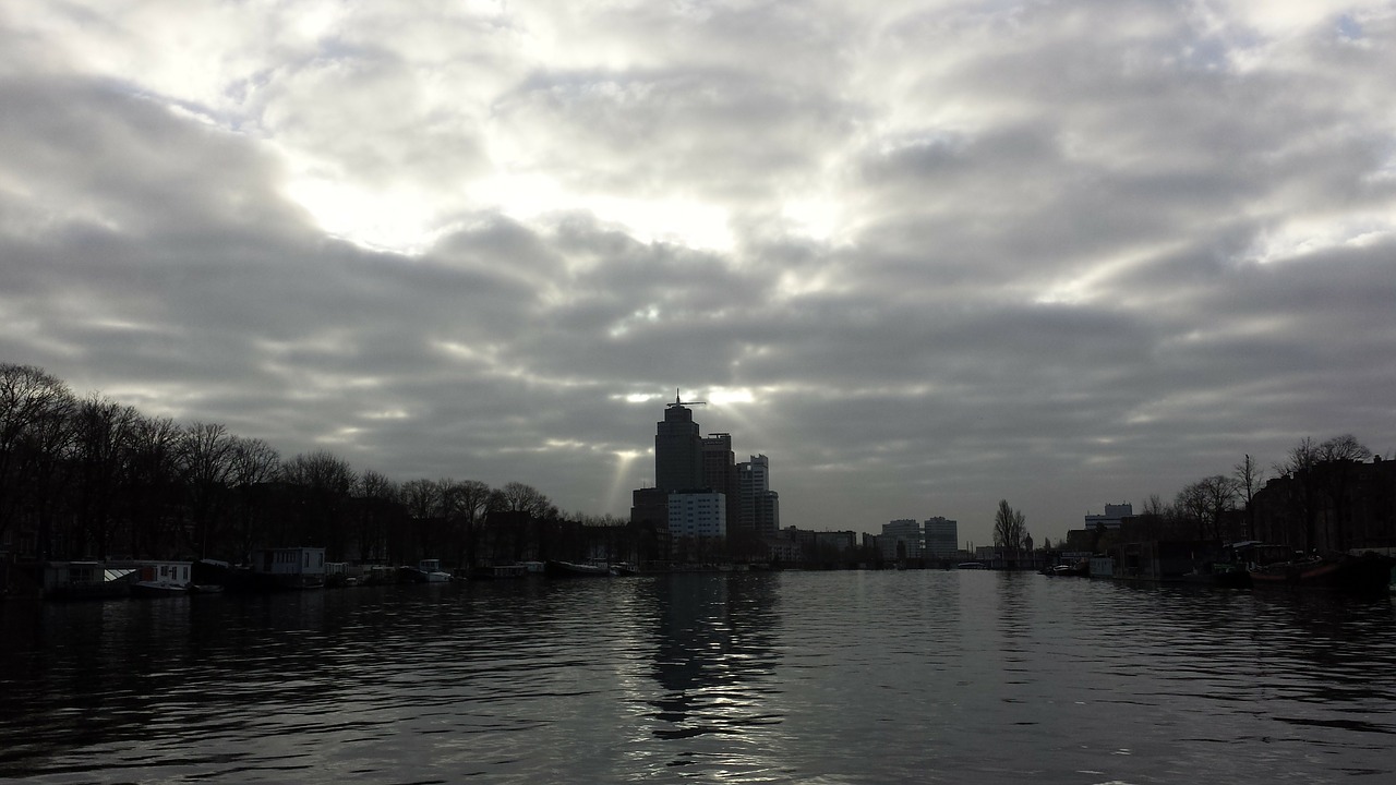 amsterdam amstel clouds free photo